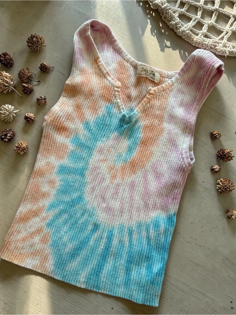 Jolie & Joy Pastel Tie-Dye Ribbed Knit Tank Top - Picture 1 of 4